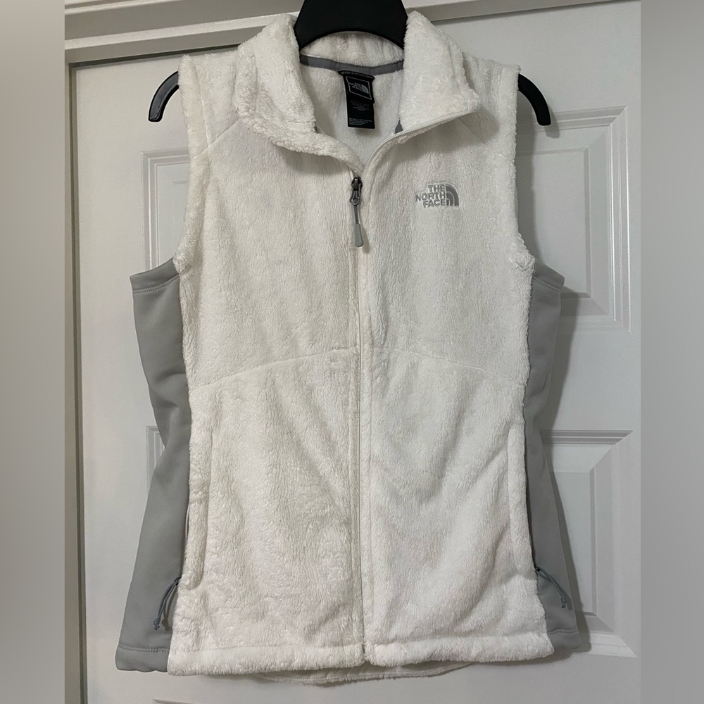 The North Face Winter White Fuzzy Womens Vest Size XL